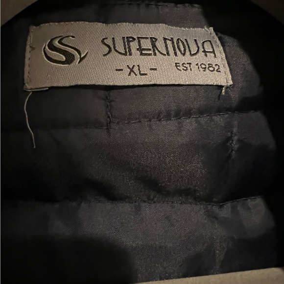 S u p e r n o v a โข quilted collared navy blue zip vest - Picture 2 of 5